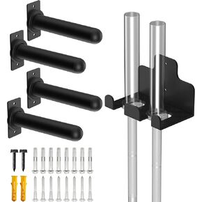 4 عبوات من حامل ألواح الوزن المثبتة على الحائط وحزمة واحدة مكونة من خطافين لتعليق الأثقال، وحامل لوحة الوزن لألواح الوزن مقاس 2 بوصة، وحامل الأثقال العمودي مع وسادة مطاطية واقية للمرآب وصالة الألعاب الرياضية المنزلية in Kuwait