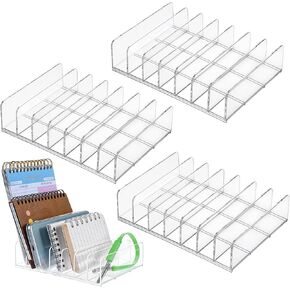 2 Pcs Acrylic Mail Holder, Acrylic File Mail Desktop Organizer Sorters, 7 Compartments Acrylic Mail Organizer, Clear Desk Organizer File Holders, Acrylic Letter Organizer for Office, Home, School in Kuwait