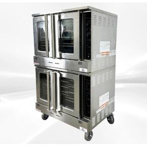 Commercial Convection Oven, Natural Gas, 60000 BTU, Double Deck, Four Wheels, Restaurant Kitchen Bakery HRCO-60K-2 in Kuwait
