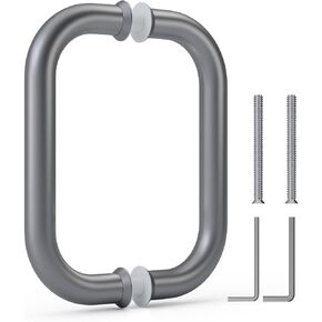 Ranbo مصقول بالكروم 6 بوصة (CTC) مقبض باب دش أنبوبي من الخلف إلى الخلف، شديد التحمل بسمك 1.0 مم 304 من الفولاذ المقاوم للصدأ، للزجاج السميك 1/4 بوصة - 1/2 بوصة والأبواب الخشبية أو المعدنية السميكة 1-3/8 بوصة - 2-1/6 بوصة in Kuwait