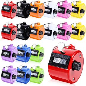 18 Pack Handheld Clicker Counter, 4 Digit Mechanical Tally Counter with Metal Ring, Assorted 9 Colors for Counting, Coaching, Knitting, Sports, Golf & People Counting in Kuwait