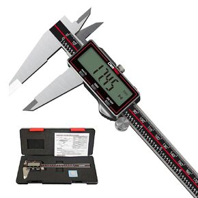 فرجار رقمي لاسلكي من GemRed 0-6 بوصة/150 مم مع نقل البيانات إلى Excel/الهاتف/الكمبيوتر الشخصي، أداة قياس فرجار من الفولاذ المقاوم للصدأ مع إيقاف تلقائي، شاشة LCD كبيرة بوصة/مم للطباعة اليدوية/المنزلية/ثلاثية الأبعاد in Kuwait