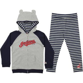 Outerstuff MLB Little Girls (4-6X) Cleveland Indians Great Catch Full-zip Hoodie and Pant Set in Kuwait
