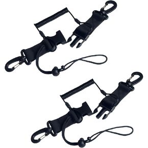 2PCS Scuba Diving Lanyard, Stainless Steel Diving Spring Coiled Lanyard Clip with Quick Release Buckle for Cameras ，Dive Lights in Kuwait