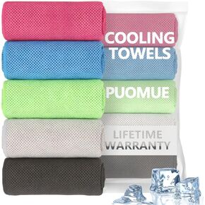 5 عبوات من مناشف التبريد، 40 بوصة × 12 بوصة، منشفة من الألياف الدقيقة الناعمة القابلة للتنفس لليوجا والرياضة والجري والتمرين وصالة الألعاب الرياضية والتخييم واللياقة البدنية، متعددة الألوان in Kuwait