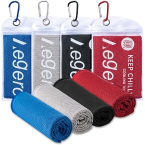 4 Pack Cooling Towel (40"x12"), Cooling Neck Wraps,Soft Breathable Chilly Towel, IceTowel, Microfiber Towels for Yoga, Sport, RunninGym, Camping, Fitness, Workout & More Activities(Multicolor1) in Kuwait