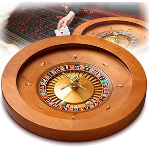 Deluxe Roulette Wheel Set,18inch Wooden Roulette Game Table Set for Adults,Smooth Spinning Action,Great for Family Game Night or Professional Use in Kuwait