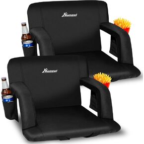 مقاعد استاد رومسوي للمدرجات مع دعم للظهر، عبوتان من كرسي الاستاد المبطن بسمك 2.6 بوصة مع مساند للذراعين، 6 أوضاع للاستلقاء، مقعد مبيض قابل للطي، حاملات أكواب وجيوب للحدث الرياضي in Kuwait
