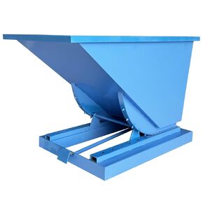 Self-Dumping Trash Hopper for Forklifts Heavy-Duty Carbon Steel Waste Container, 137.4 Gal (520L) Capacity, Blue, Ideal for Factories/Warehouses in Kuwait