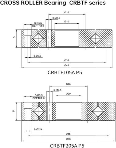 1 قطعة CRBTF405A P5 40x73x5 مللي متر رقيقة الجدار عبر الأسطوانة تحمل روبوت محامل مشتركة in Kuwait