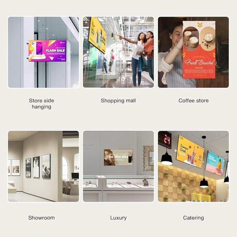 شاشة عرض اللافتات الرقمية 29 بوصة لوحة قائمة رقمية للمطاعم والمتاجر شاشة إعلانية 700 شمعة في المتر المربع فائقة السطوع FHD محرر محتوى ويب مجاني Android 2GB + 32GB in Kuwait