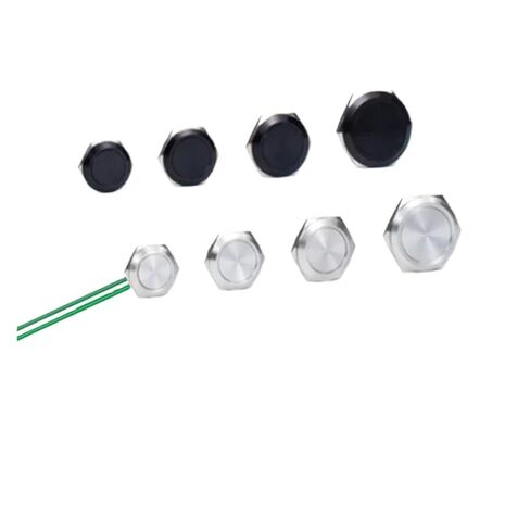 1PCS 19/22/25/30mm Ultra Short LED Light Metal Push Button Switch with Wire 3-6V 12-24V Momentary Reset Waterproof Stainless Steel(No Light,3-6V,30mm-Balck Shell) in Kuwait