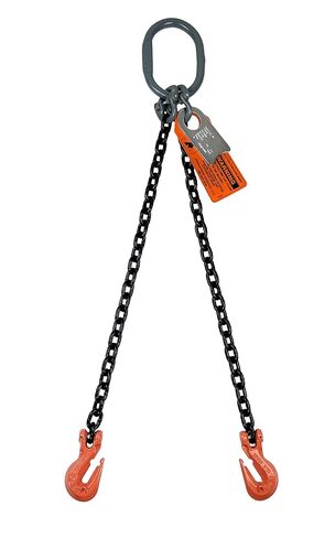 Advantage Rigging - Chain Sling - 9/32" x 5' Double Leg with Grab Hook - Grade 100 in Kuwait