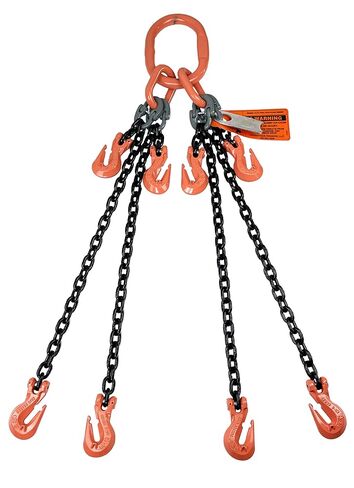 Advantage Rigging - Chain Sling - 3/8" x 10' Quad Leg with Grab Hook and Adjusters - Grade 100 in Saudi Arabia
