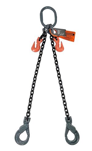 Advantage Rigging - Chain Sling - 3/8" x 6' Double Leg with Positive Locking Hooks and Adjusters - Grade 100 in Saudi Arabia