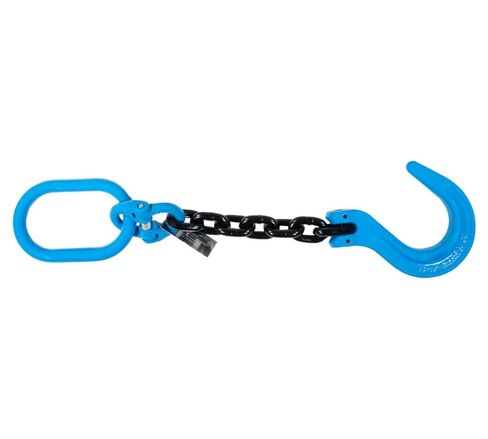 Mytee Products Heavy-Duty 1/2" x 2' Single Leg Chain Sling | 15,000 Lbs WLL | Oblong Link-to-Sling Hook Ends | G100 Chains for Lifting and Handling, Industrial Machinery Hoisting Ring Chain Hanging in Kuwait