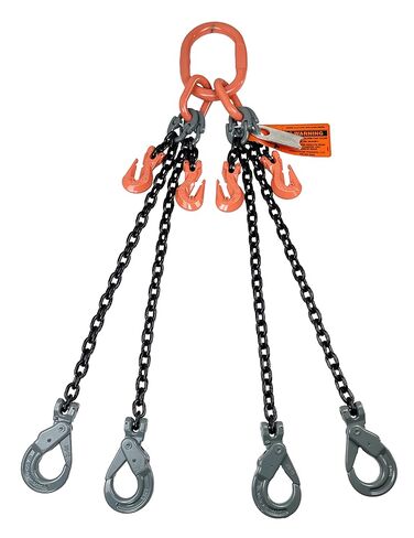 Advantage Rigging - Chain Sling - 5/16" x 6' Quad Leg with Positive Locking Hooks and Adjusters - Grade 100 in Kuwait