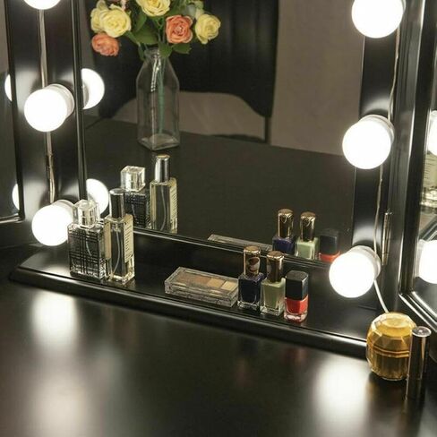 ZEZEFUFU LED Vanity Mirror Lights Kit with 10 Dimmable Light Bulbs 10 Adjustable White Makeup Lamp New in Saudi Arabia