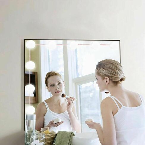 ZEZEFUFU LED Vanity Mirror Lights Kit with 10 Dimmable Light Bulbs 10 Adjustable White Makeup Lamp New in Saudi Arabia