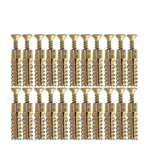 Steel Wall Anchor with Screws Kit Metal Expansion Tube Pipe Self Tapping Screw Drilling Plug Concrete Fasteners Bolt(Style-D,20PCS) in Saudi Arabia
