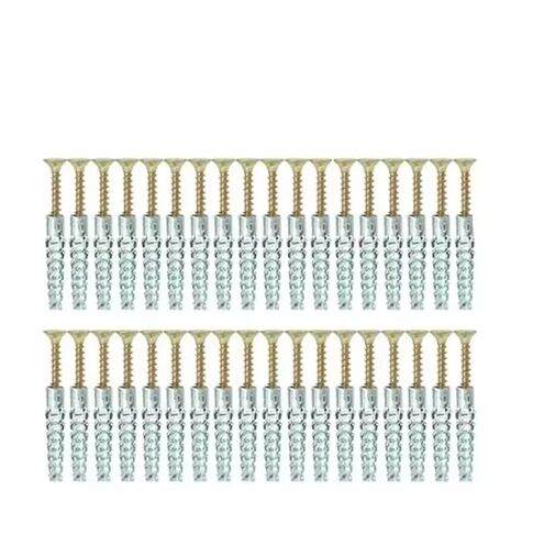 Steel Wall Anchor with Screws Kit Metal Expansion Tube Pipe Self Tapping Screw Drilling Plug Concrete Fasteners Bolt(Style-D,20PCS) in Saudi Arabia