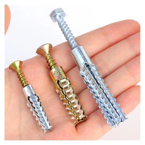 Steel Wall Anchor with Screws Kit Metal Expansion Tube Pipe Self Tapping Screw Drilling Plug Concrete Fasteners Bolt(Style-D,20PCS) in Saudi Arabia