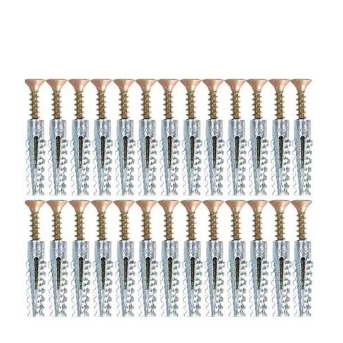 Steel Wall Anchor with Screws Kit Metal Expansion Tube Pipe Self Tapping Screw Drilling Plug Concrete Fasteners Bolt(Style-D,20PCS) in Saudi Arabia
