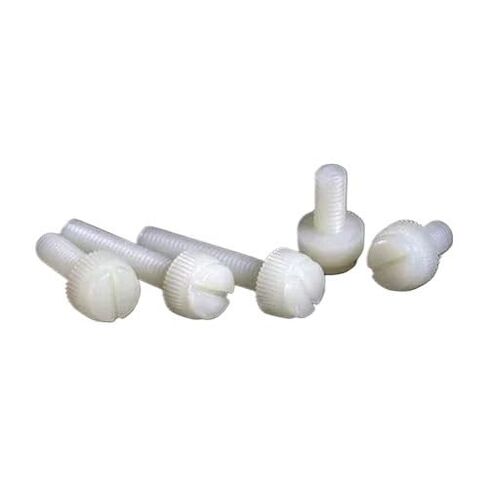 20Pcs M6x(6-60mm Length) Nylon Slotted Screw Knurled Head Hand Twist Screws PA Plastic Bolts White(M6x50mm (20Pcs)) in Saudi Arabia