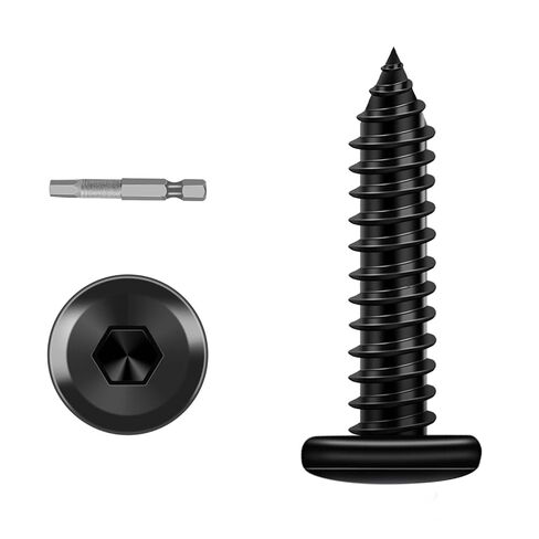 100-Piece M3 x 10mm Black Self-Tapping Screws - 304 Stainless Steel Flat Head Hex Socket Cap Screws with Drive Bit, for Wood and Thin Metal in Kuwait