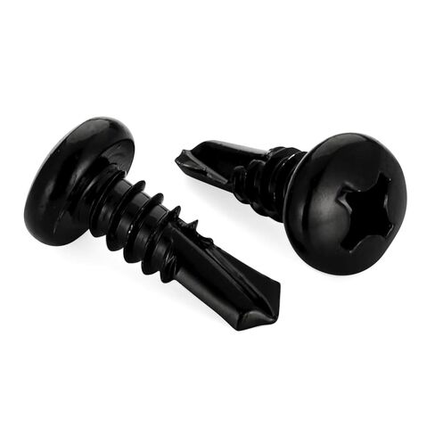 Mellewell #10 x 3/4" Pan Head Self Drilling Screws, Self Tapping Sheet Metal Screws, Black Finish 410 Stainless Steel, 100 PCS in Saudi Arabia