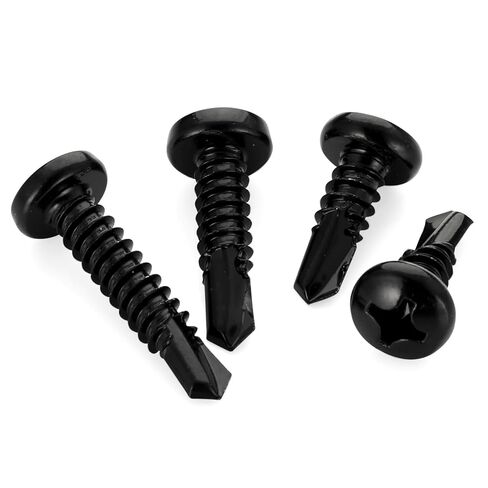 Mellewell #10 x 3/4" Pan Head Self Drilling Screws, Self Tapping Sheet Metal Screws, Black Finish 410 Stainless Steel, 100 PCS in Saudi Arabia