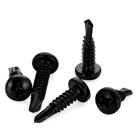 Mellewell #10 x 3/4" Pan Head Self Drilling Screws, Self Tapping Sheet Metal Screws, Black Finish 410 Stainless Steel, 100 PCS in Saudi Arabia