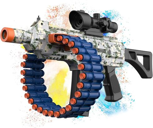 Electric Automatic Toy, JakMean Toy Blaster with 30 Dart Clips and 100 Foam Darts, Outdoor Shooting Games Toys for 6-12 Year Old Boys & Girls Adults, Gifts for Birthday Xmas, Blue in Kuwait