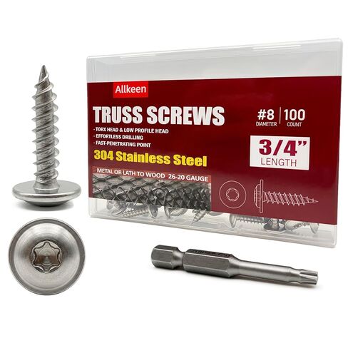 (100 قطعة) #8 × 3/4 بوصة T20 براغي خشبية برأس توركس 304 مسامير تروس ذاتية التنصت من الفولاذ المقاوم للصدأ in Kuwait
