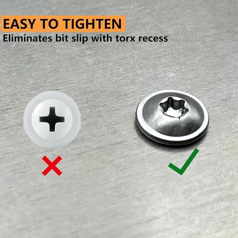 (100 قطعة) #8 × 3/4 بوصة T20 براغي خشبية برأس توركس 304 مسامير تروس ذاتية التنصت من الفولاذ المقاوم للصدأ in Kuwait