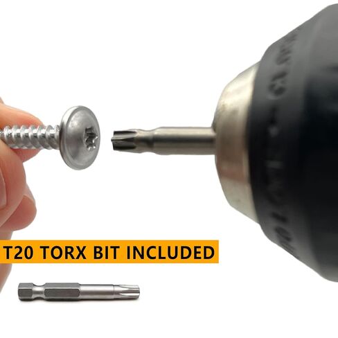 (100 قطعة) #8 × 3/4 بوصة T20 براغي خشبية برأس توركس 304 مسامير تروس ذاتية التنصت من الفولاذ المقاوم للصدأ in Kuwait