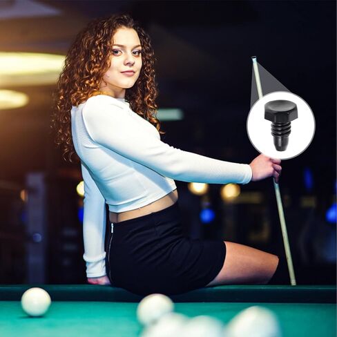 5pcs Black Plastic Billiard Cue Bottom Protection Plugs Lightweight Cue Tail Covers for Pool and Snooker Billiard Supplies in Saudi Arabia