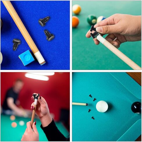 6pcs Black Plastic Billiard Cue Tail Protection Plugs for Snooker Pool Cue Bottom Covers Replacement Snooker Supplies for End Protection in Saudi Arabia