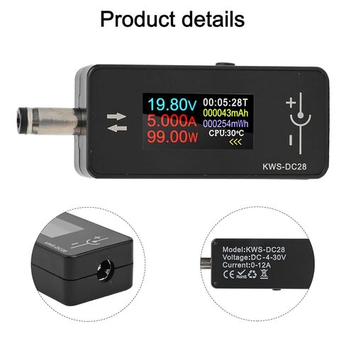 KWS-DC28 DC5525 Interface Voltmeter 0.96in TFT Display 4-30V 0-12A Power Monitor for Computer Monitors and Power Tools in Saudi Arabia