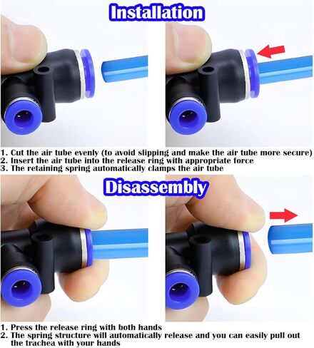 مجموعة تركيبات تعمل بالهواء المضغوط 42 قطعة، مجموعة موصلات ملائمة للدفع تتضمن تركيبات توصيل سريعة على شكل حرف T، قابس خانق لتركيبات الدفع الملائمة، لأدوات هوائية مقاس 8 مم in Kuwait