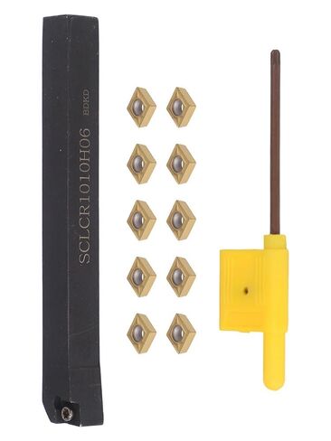 10-Pack CCMT060204 Carbide Inserts with SCLCR1010H06 Lathe Tool Holder, Alloy Steel External Turning Tool for Steel Stainless Steel Cast Iron Machining in Saudi Arabia