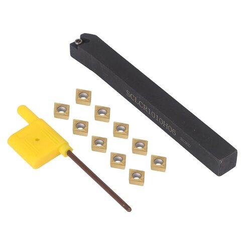 10-Pack CCMT060204 Carbide Inserts with SCLCR1010H06 Lathe Tool Holder, Alloy Steel External Turning Tool for Steel Stainless Steel Cast Iron Machining in Saudi Arabia