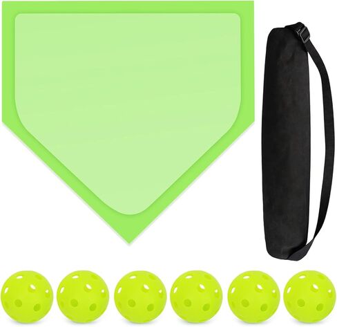 Mototo 7-Pieces Rubber Baseball Bases Set, 16 in Throw Down Home Plate with Plastic Practice Softballs Baseball Rubber Bases for Yard Backyard School Kickball Tball Field Batting Training in Saudi Arabia