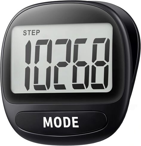 عداد خطوات ثلاثي الأبعاد لرياضات المشي والجري - عداد الخطوات مع مشبك وحبل قصير، شاشة LCD كبيرة لتتبع اللياقة البدنية للرجال والنساء والأطفال وكبار السن وسهل الاستخدام in Kuwait