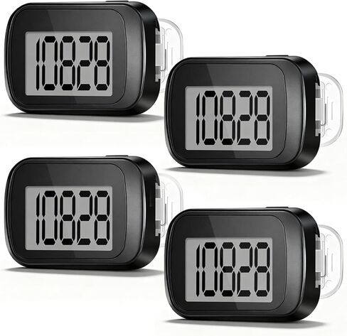4 Pack Pedometer for Walking, Simple Step Counter 3D Pedometer with Removable Clip and Lanyard, Step Tracker with Large Digital Display, Accurate Step Tracking for Men Women Kids in Kuwait