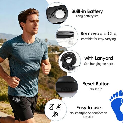 4 Pack Pedometer for Walking, Simple Step Counter 3D Pedometer with Removable Clip and Lanyard, Step Tracker with Large Digital Display, Accurate Step Tracking for Men Women Kids in Kuwait