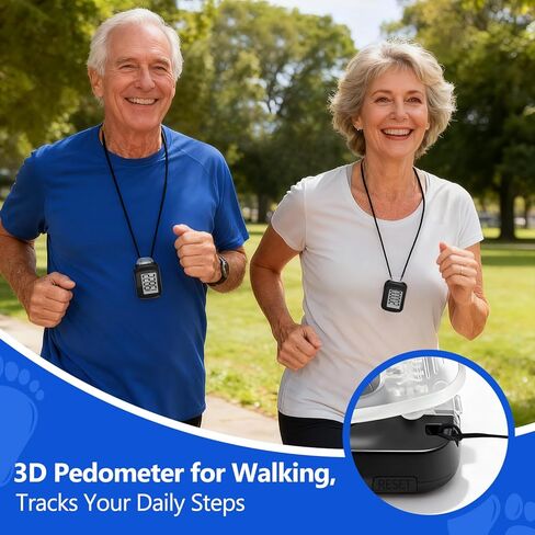 4 Pack Pedometer for Walking, Simple Step Counter 3D Pedometer with Removable Clip and Lanyard, Step Tracker with Large Digital Display, Accurate Step Tracking for Men Women Kids in Kuwait