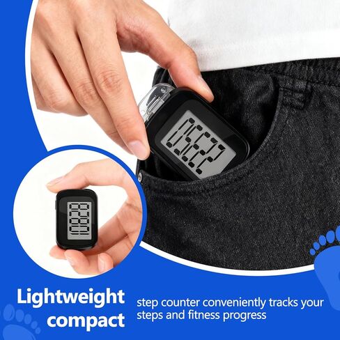 4 Pack Pedometer for Walking, Simple Step Counter 3D Pedometer with Removable Clip and Lanyard, Step Tracker with Large Digital Display, Accurate Step Tracking for Men Women Kids in Kuwait