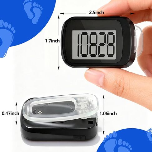 4 Pack Pedometer for Walking, Simple Step Counter 3D Pedometer with Removable Clip and Lanyard, Step Tracker with Large Digital Display, Accurate Step Tracking for Men Women Kids in Kuwait