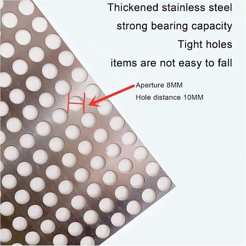 Stainless Steel Balcony Protection Mesh Sheet - Easy Install Perforated Metal Plate (55x50CM) with Ties & Gloves - Weather-Resistant Safety Barrier for Outdoor Use in Saudi Arabia